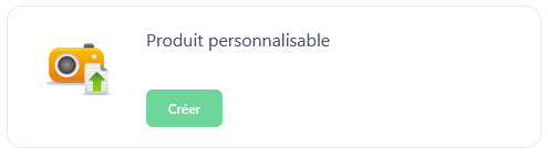 Interface de création d'un produit personnalisable